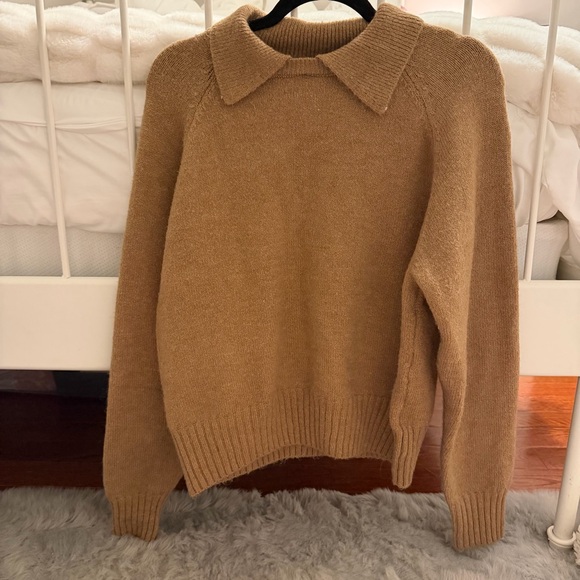 H&M sweater with collar dark beige - Picture 9 of 9
